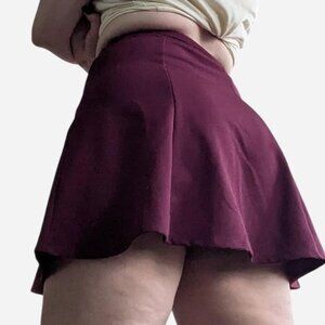 Maroon textured Decree skater skirt